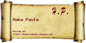 Haba Paula névjegykártya